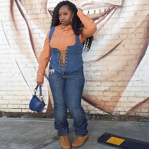 Lace-Up Denim Corset Vest (DajahMarie)